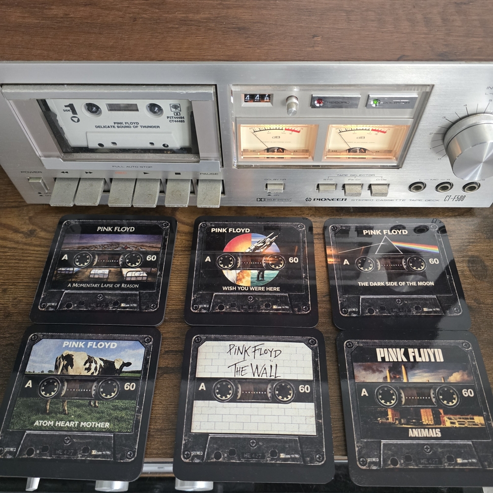 Pink Floyd Drink Coasters Inspired By Cassette Tapes -set of 6-